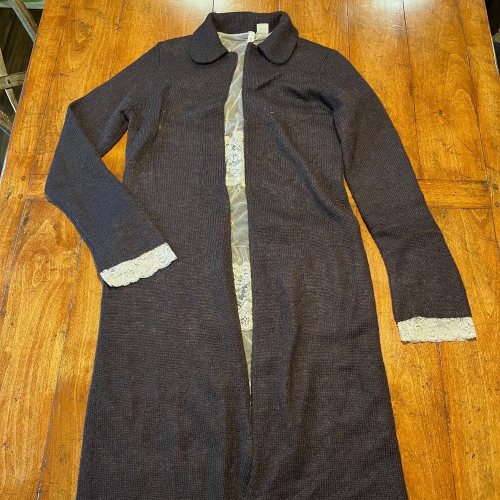 Dark Brown Sweater Coat - Moth Anthropologie